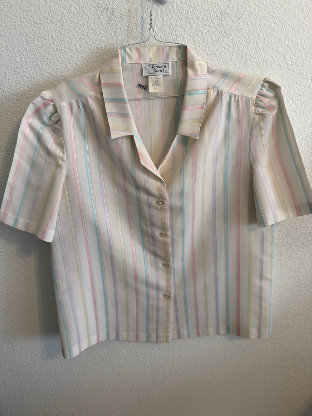 Scott Pastel Striped Short Sleeve Button-Up Shirt